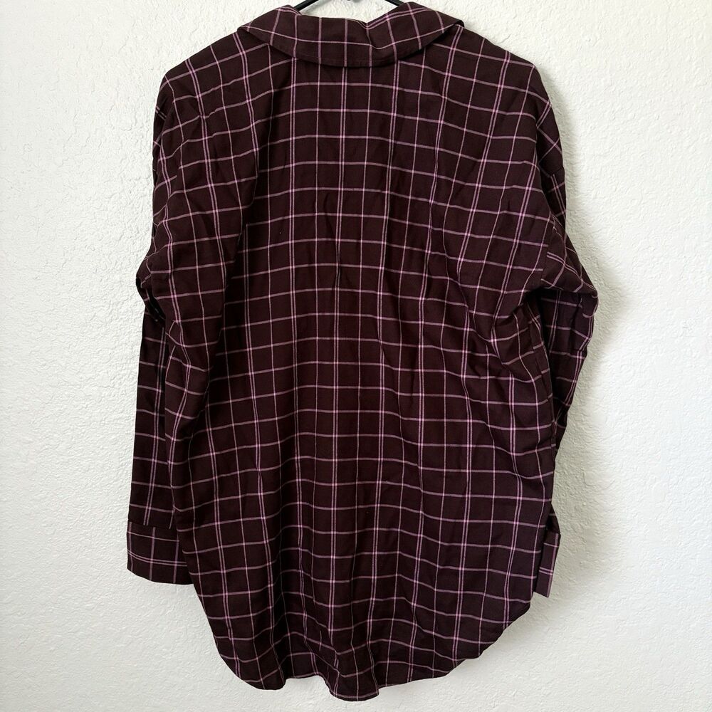 Madewell Womens XS Red Pink Plaid Flannel Pajama Top PJs Sleep - Picture 2 of 4